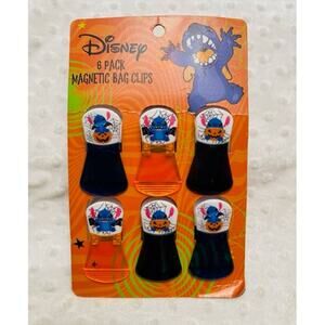 Disney Stitch (6pk) Halloween Magnetic Bag Clips- NIP